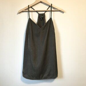 Banana Republic Dark Olive Velvet V-Neck Fairygrunge Cami Tank Top - Small